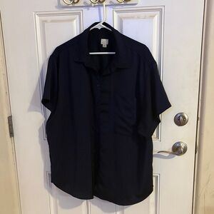 a new day Short-Sleeve Button-Down Shirt - Navy Blue